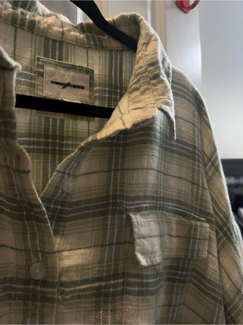 American Eagle Quarter Button Flannel - Picture 7 of 7